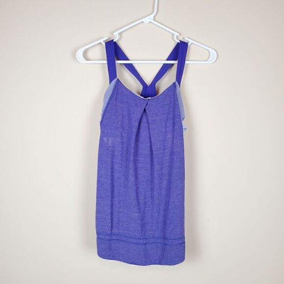 Lululemon Rest Less Purple Tank with Built In Sports Bra Size 4 - Picture 1 of 11